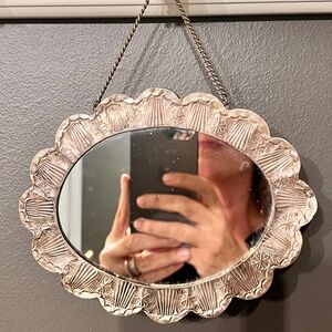 Vintage Turkish Wedding Mirror • 900 Silver • Signed TEK (Tekce)